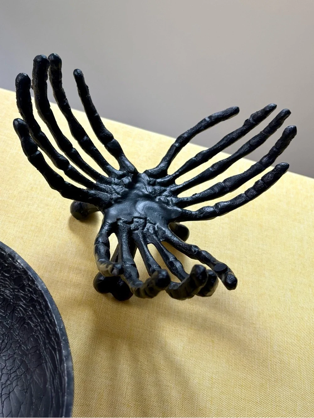 Skeleton Hands Round Metallic Bowl